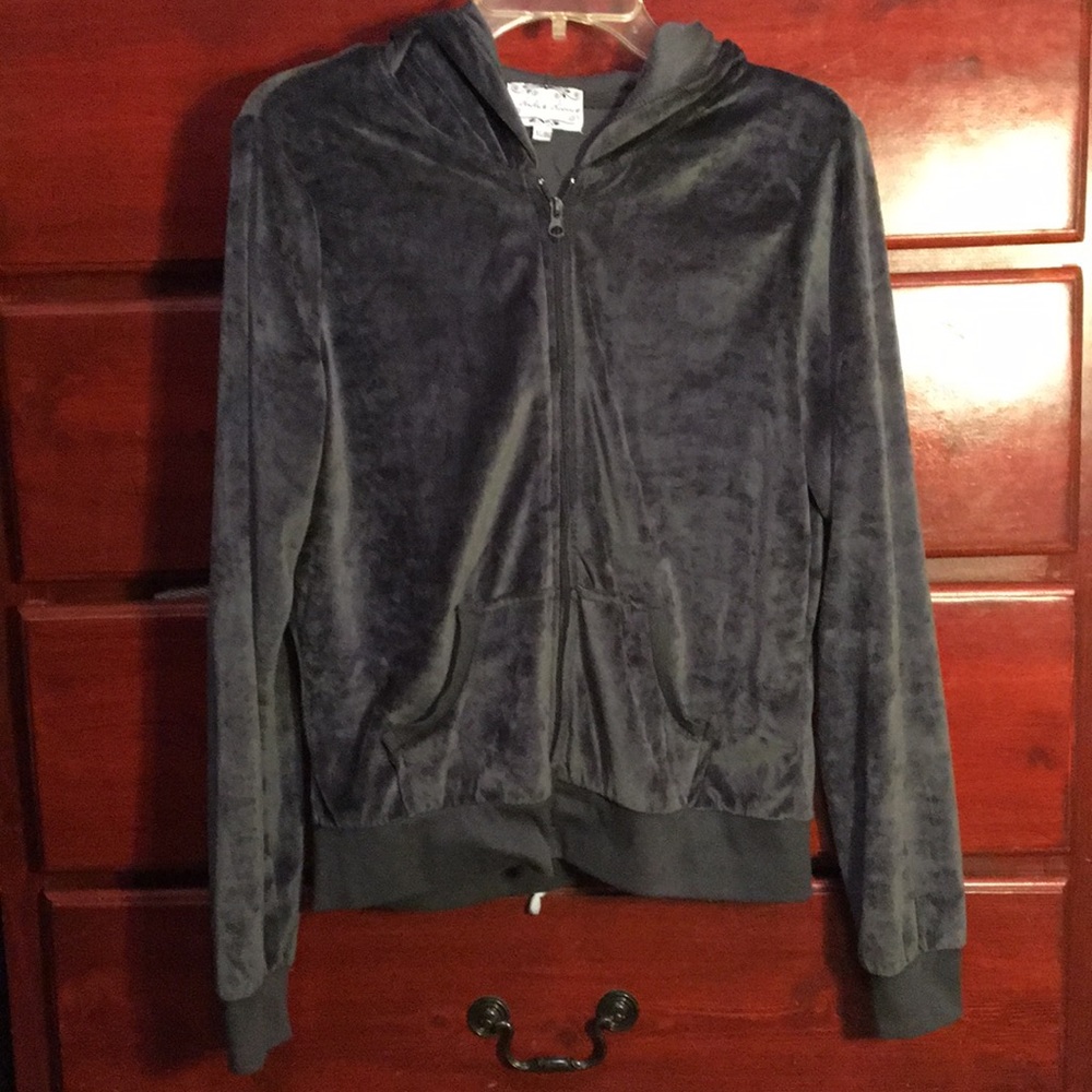 Grey velvet sweater